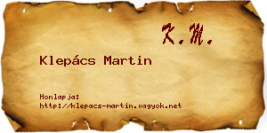 Klepács Martin névjegykártya